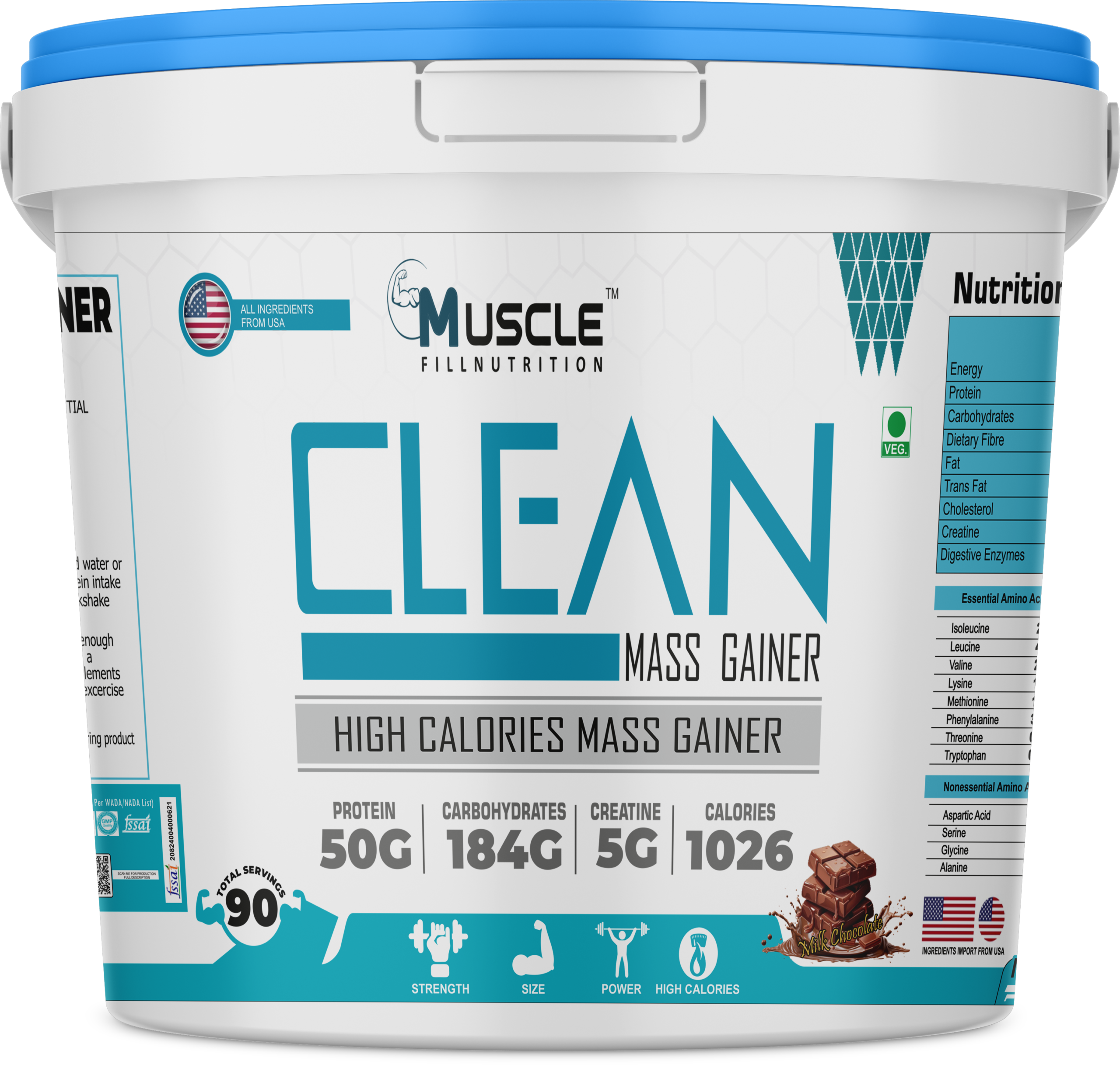 Clean Mass Gainer Chocolate Flavour 4.5Kg